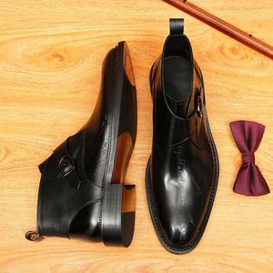 Dashing Head Leather Shoes with Thick Soles Retro and Casual British Style Classic Fashion Trend Business Men's Shoes - Product Image 1