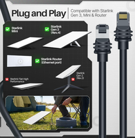 Câble d'alimentation USB-C vers DC Starlink Mini, câble Ethernet Gen 3 de 46 m, câble de remplacement étanche pour une transmission de puissance stable