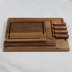 Ensemble de 3 planches à découper <span class=keywords><strong>en</strong></span> <span class=keywords><strong>bois</strong></span> d'acacia personnalisées <span class=keywords><strong>en</strong></span> usine, planches à découper <span class=keywords><strong>en</strong></span> <span class=keywords><strong>bois</strong></span> massif pour fromage et charcuterie avec support - Product Image 4