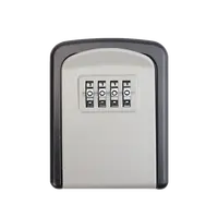 작은 휴대용 높은 보안 알루미늄 합금 벽 마운트 방수 4 자리 키 안전 잠금 상자