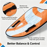 Bodyboard gonflable pour enfants, planche à roulettes pliable avec double chambre à air et poignées, bodyboard léger pour jeux aquatiques
