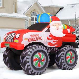 COMIN 7.5 Ft Extérieur Noël Gonflables Camion Pelouse Jardin LED Décorations Père Noël Présente Décorations D'éclairage Intégrées - Product Image 3