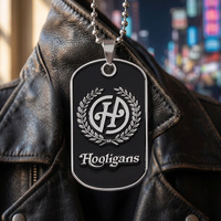 Targhetta identificativa personalizzata OEM ODM in metallo smaltato argento lega di zinco, ciondolo targhetta identificativa, collana con targhetta identificativa per gioielli moda quotidiana e regali di squadra