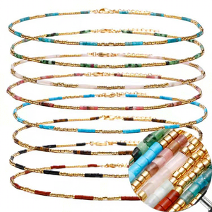 Collares Gargantillas de Cuerda Hechos a Mano Venta al por Mayor Drop Shipping con Piedra Natural y Cuentas Miyuki Joyería para Mujer - Product Image 1