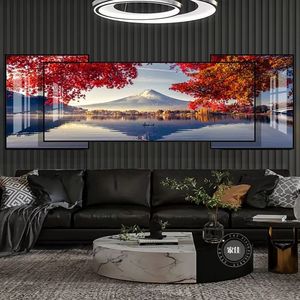 Venta al por mayor <span class=keywords><strong>paisaje</strong></span> <span class=keywords><strong>natural</strong></span> marco moderno salón decoración superposición Monte Fuji porcelana cristal pared arte <span class=keywords><strong>pintura</strong></span> - Product Image 6