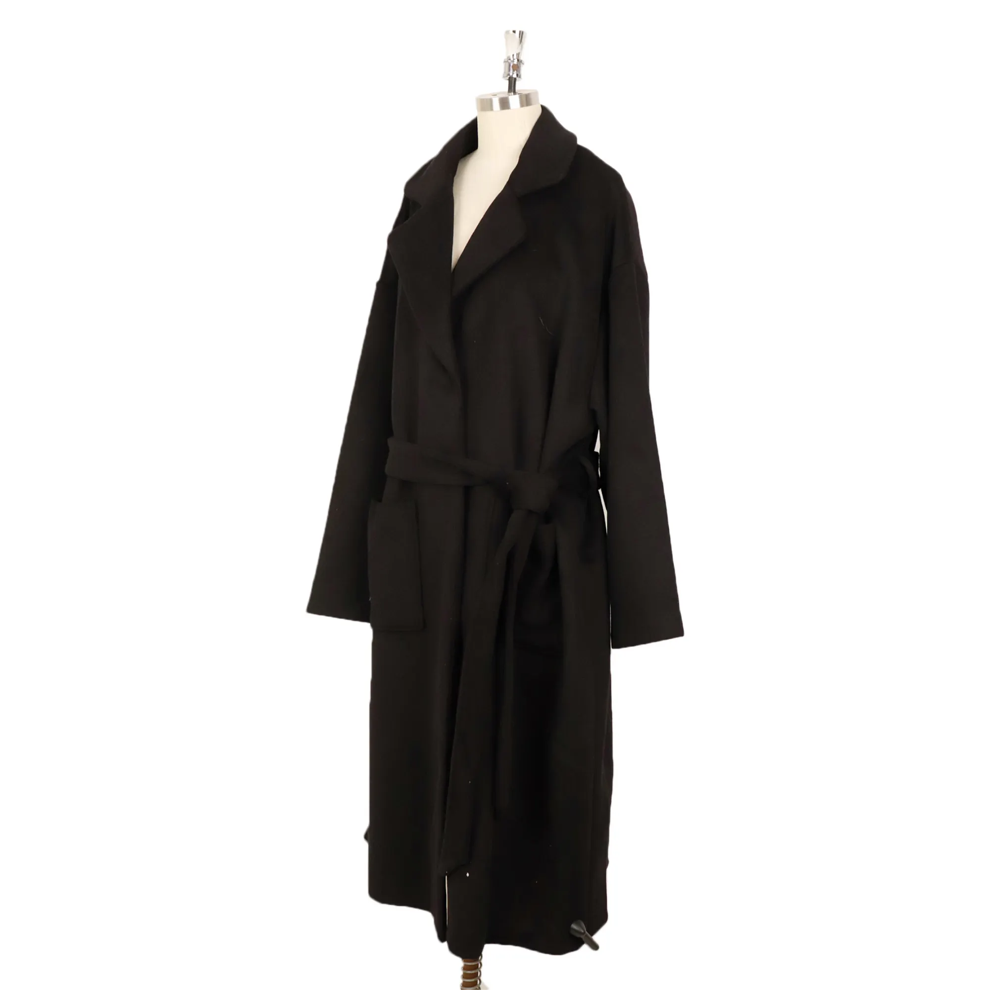 Alephan Classic style black large oversize winter and autumn wool coat women wool long trench coat women custom