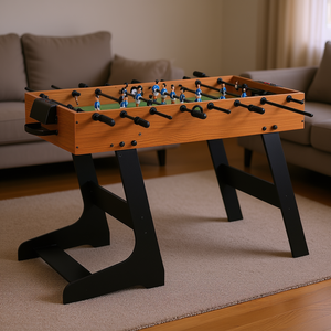 Table de baby-foot D0100X3GKZX 42 pouces, finition bois brun, design pliable, pour usage domestique intérieur, table de jeu de football standard - Product Image 2