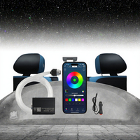Cowin Aoto Parts Nouveau Kit d'éclairage de toit ciel étoilé à fibres optiques scintillantes RGBW à double tête 12V 32W pour voiture avec contrôle par application Starlight