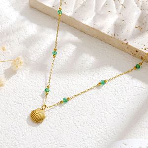 Fashion Beach Shell Necklace <b>Bracelet</b> <b>Anklet</b> Jewelry Set Green Small Fresh Shell Stainless Steel <b>Bracelet</b> <b>Anklet</b> - Product Image 3