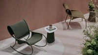 Ensemble de table et chaises de jardin en aluminium avec corde tressée, design moderne, durable et imperméable, empilable