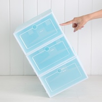 6 pièces/ensemble pli en plastique chaussures étui épaissi Transparent tiroir étui en plastique boîtes à chaussures empilable boîte chaussure organisateur boîte à chaussures