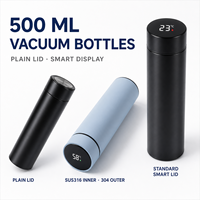 JUNVOY 500ml Tasse Thermos Intelligente Portable en Acier Inoxydable 316 à Haute Valeur Esthétique avec Compartiment de Séparation pour le Thé