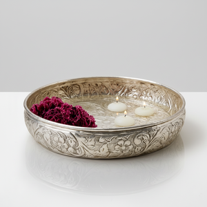 Bol décoratif Urli en métal pour fleurs flottantes pièce maîtresse décoration maison décoration fête traditionnelle indienne - Product Image 1