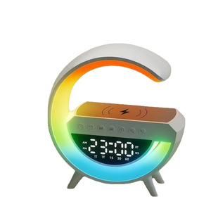 Mini Altavoz Bluetooth con Carga Inalámbrica, Reloj Despertador con Luz Ambiental, Lámpara Nocturna Multifuncional para Dormitorio - Product Image 5