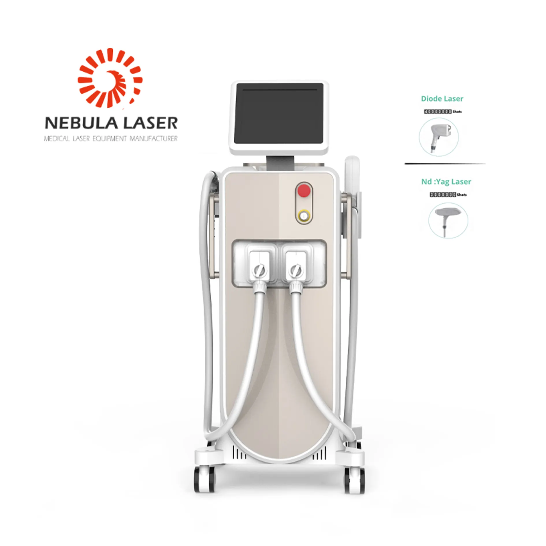 2 in1 อุปกรณ์ความงาม 808nm ไดโอดเลเซอร์และ ND YAG เลเซอร์สำหรับ tattoo removal