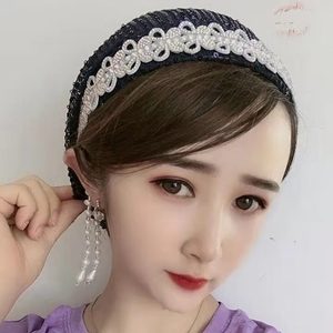 หมวกผ้าโพกหัวออกแบบใหม่พับได้สำหรับฤดูใบไม้ร่วงฤดูหนาวผ้าตาข่ายสีแดงมุก - Product Image 5