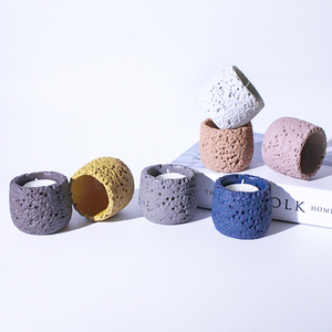 Bocaux à bougies en ciment, en poterie, en béton et en céramique, vides, colorés, écologiques, à faible MOQ - Product Image 6