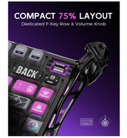 Clavier mécanique GravaStar Mercury K1 Pro Cyberpunk à effet Hall, 8000 Hz, disposition 75 %, pour jeux FPS