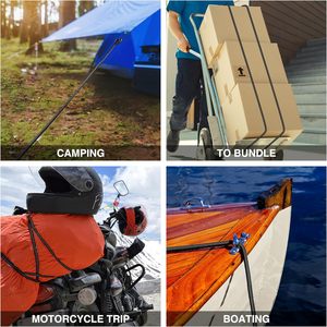 Cuerda Elástica de Alta Resistencia de 24 Pulgadas con Ganchos, Cuerda Elástica de Goma Premium para Equipaje, Portaequipajes, Amarre de Carga, RV, Bicicleta, Camping - Product Image 6