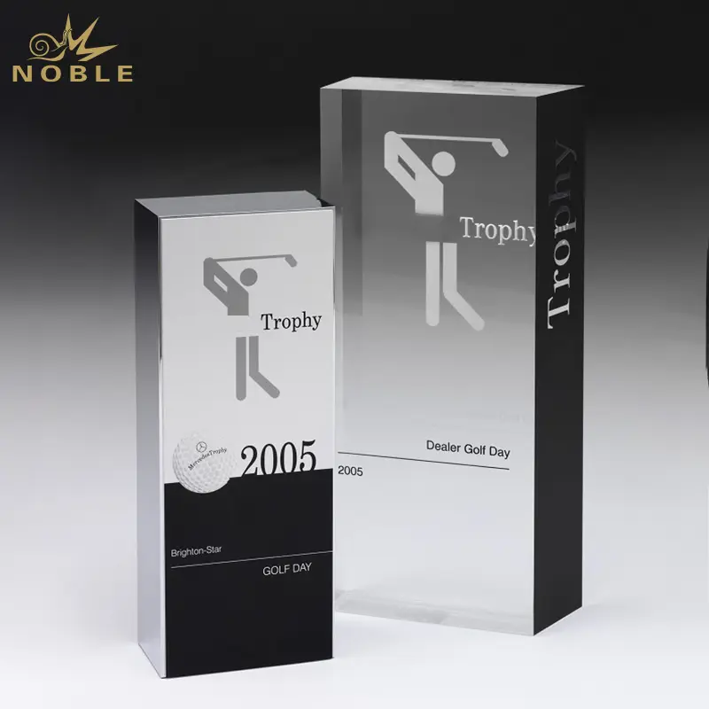 Nobile produttore acrilico con lamiera regalo sportivo all'ingrosso personalizzato personalizzato Logo su misura Golf Trophy Award Craft