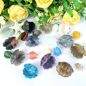 Wholesale Lovely Crafts Healing Cute Crystal Animal Mixed Materials Mini Shell For Souvenir