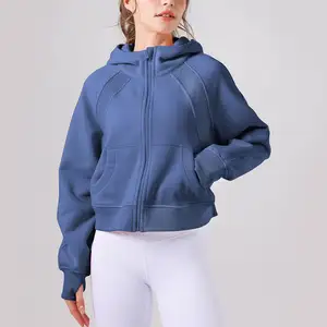 2023 New Yoga Wear Outono e Inverno Camisola Com Capuz Grosso Solto Casual Zipper Completo Jaqueta Esportiva Roupas de Treino Das Mulheres