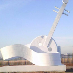 Sculpture de guitare moderne en acier inoxydable pour décoration intérieure - Product Image 6