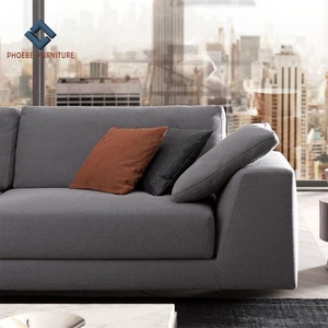 Conjunto de sofás de esquina modulares para sala de estar, sofás de tela en forma de <span class=keywords><strong>L</strong></span>, con librería - Product Image 3