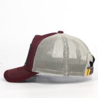 Casquette personnalisée à 5 panneaux avec logo brodé, non structurée, en maille souple sur le devant