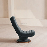 Fauteuil pivotant en velours, capitonné à cannelures côtelées pour bureau de luxe, siège de bureau moderne, fauteuil de lecture, canapé rotatif