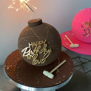 ของตกแต่งเค้กอะคริลิค รูปน้ำผึ้งและความหวาน สำหรับคู่รัก วันเกิด หนา 1.3 มม. กว้าง 9 ซม. ติดบนเค้กวันเกิด - Product Image 1