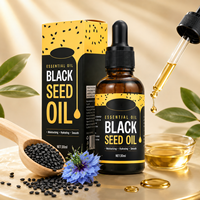 Huile capillaire hydratante et lissante aux graines noires OEM pour cheveux secs et crépus, huile naturelle hydratante pour le cuir chevelu et le corps, idéale pour le massage.