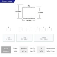 WEEK AQUA T140PRO 90W NOUVEAU Éclairage d'aquarium Lumières LED pour aquarium d'eau douce Spectre complet RGB UV Contrôle par application