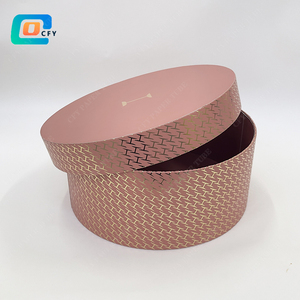 Sang Trọng Lớn Giấy Vòng Hộp Hoa Xi Lanh Hat Hộp Xi Lanh Cứng Nhắc Các Tông Hat Trên Và Dưới Ống Tròn - Product Image 3