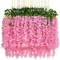 Розничная продажа, подвесной цветок, Свадебный искусственный цветок из шелка глицинии для свадьбы, украшение на день матери, Рождества, женщины