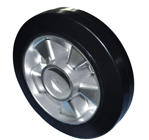 Source factory products 200X50mm heavy duty Double ball bearing aluminum core rubber caster wheel