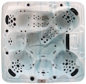 Bain à remous extérieur en acrylique Xleisure, design européen, autoportant, forme carrée, massage par jets Balboa, 6 personnes, 2300 mm - Product Image 1