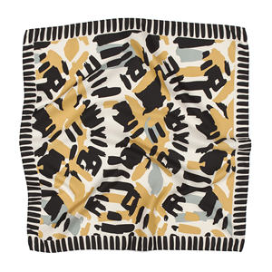 高品質ヨーロッパ風デジタルプリント90*90cmシルクツイルスカーフ＆ハンカチカスタムヘッドラップシルクスカーフバンダナ（女性用） - Product Image 3