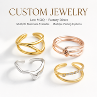 Mosen Großhandel Edelstahl-Ringset Kundenspezifisches OEM Niedriger MOQ Gold Pavé CZ Ring für Trendige Modemarken