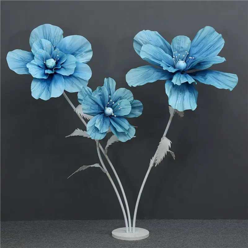 Customization Giant Foam Flowers With Stem Base Wedding Decorative Artificial Foam Flower