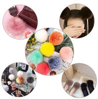 Porte-clés en fausse fourrure en gros, pompons en fourrure pour sac, accessoires mignons et moelleux de 8 cm