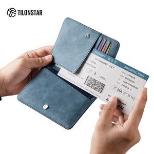 TILONSTAR TPW102 Custom Logo Fashion Unique Card <b>Wallet</b> High Quality Leather <b>RFID</b> Passport Cover for Travel Passport Holders - Product Image 4