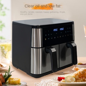 หม้อทอดไร้น้ำมันไฟฟ้าแบบคู่สำหรับใช้ในบ้านที่ใช้ในปฏิบัติการฝรั่งเศส10L ทันสมัยพร้อมความจุขนาดใหญ่ - Product Image 4