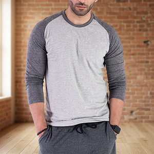 เสื้อยืดคอกลมแขนยาวผู้ชายทรงสมาร์ทฟิต รุ่นเรกูลาร์ ผ้าฝ้าย 100% เป็นมิตรกับสิ่งแวดล้อม น้ำหนัก 180 กรัม - Product Image 2