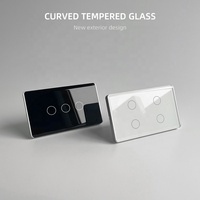 Nouvel interrupteur intelligent d'éclairage WIFI à 4 gangues, verre incurvé, 220V 10A, Alex, Google contrôlé, Zigbee 3.0 pour Smart Life