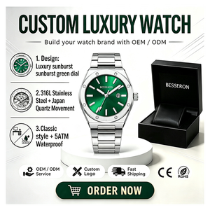 Reloj de Cuarzo para Hombre 2026 con Logotipo Personalizado, 42mm, Acero Inoxidable, Cristal de Zafiro, Estilo Clásico de Negocios, Lujoso, Venta al Por Mayor - Product Image 1