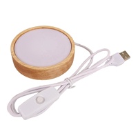 Base de lampe de nuit LED en bois, support d'affichage pour boule de cristal, support de lampe lumineuse alimenté par USB pour la décoration de la chambre à coucher et de la maison
