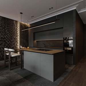 Top Cabinet Manufacturer Modern Design Modular Kitchen Furniture <b>Wooden</b> Island Kitchen <b>Cupboard</b> Villa Custom Kitchen Cabinets - Product Image 1