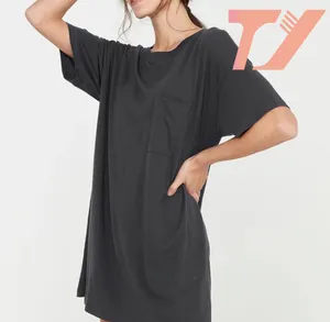 soft bamboo fiber wholesale women loungewear women's night dress nightgown girls sleep gown