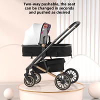 Poussette bébé modèle A8, cadre en alliage d'aluminium, pliable, absorption des chocs bidirectionnelle, pour nouveau-nés de 6 mois, quatre roues, pliage à une touche